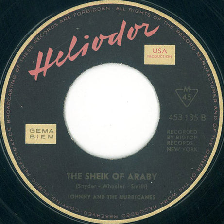 Johnny And The Hurricanes : Minnesota Fats / The Sheik Of Araby (7", Single, Mono)