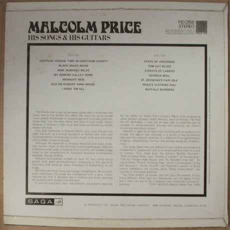 Malcolm Price : His Songs And His Guitars (LP, Album)