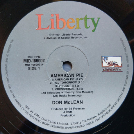 Don McLean : American Pie (LP, Album, RE)