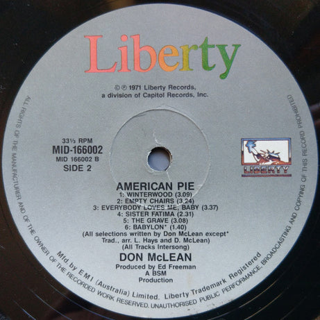 Don McLean : American Pie (LP, Album, RE)