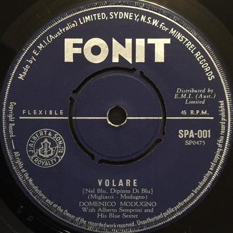 Domenico Modugno : Volare (Nel Blu, Dipinto Di Blu) / Nisciuno Po' Sape' (7")