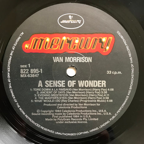 Van Morrison : A Sense Of Wonder (LP, Album)