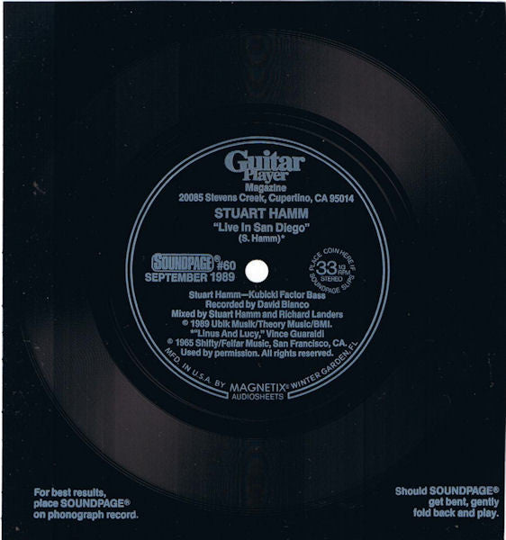 Stuart Hamm : Live In San Diego (Flexi, 7", Shape, S/Sided, Squ)