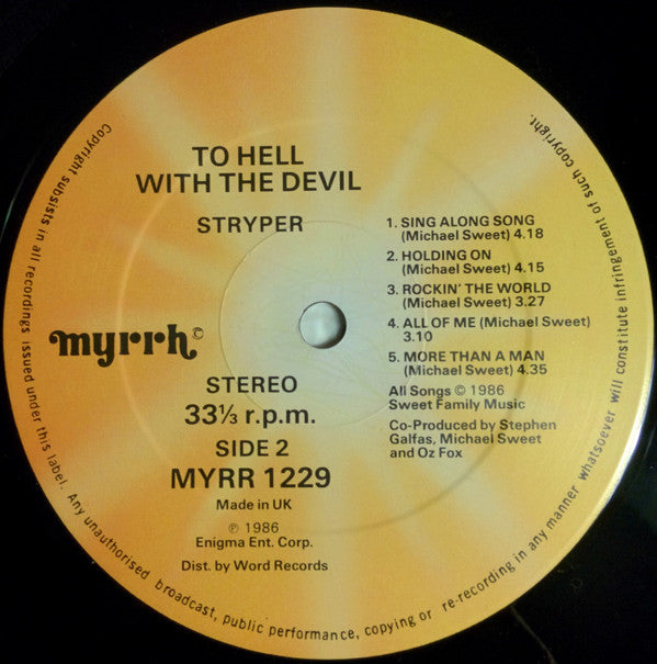 Stryper : To Hell With The Devil (LP, Album)