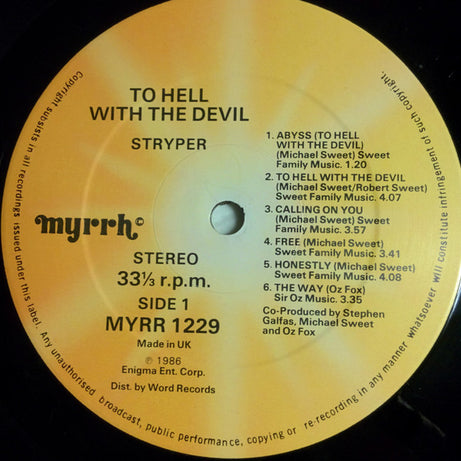 Stryper : To Hell With The Devil (LP, Album)