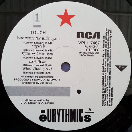 Eurythmics : Touch (LP, Album, Gat)