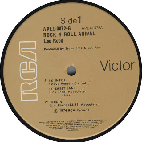 Lou Reed : Rock N Roll Animal (LP, Album, Gat)