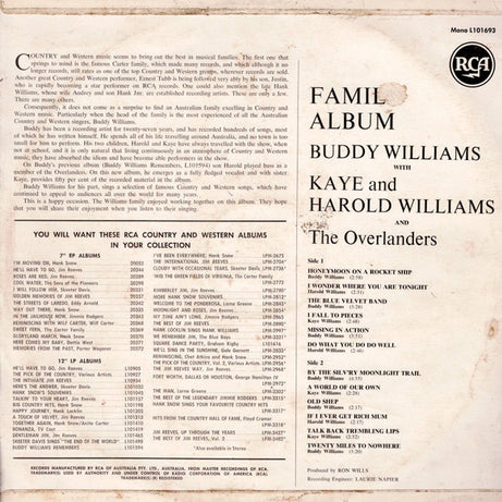 Buddy* With Kaye* And Harold Williams (5) And The Overlanders (5) : Family Album (LP, Album, Mono)