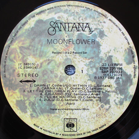 Santana : Moonflower (2xLP, Album)