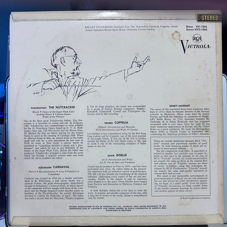 Ernest Ansermet, Royal Opera House Orchestra, Covent Garden* : Ballet Favourites (Highlights From The Nutcracker, Carnaval, Coppélia, Giselle) (LP)