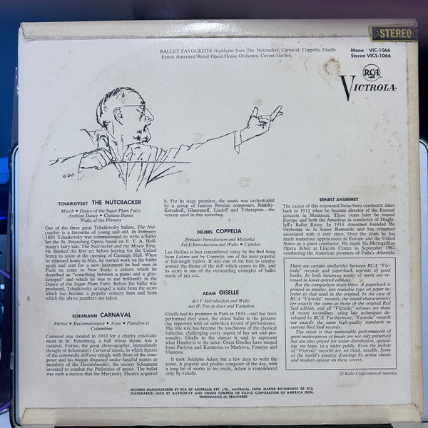 Ernest Ansermet, Royal Opera House Orchestra, Covent Garden* : Ballet Favourites (Highlights From The Nutcracker, Carnaval, Coppélia, Giselle) (LP)