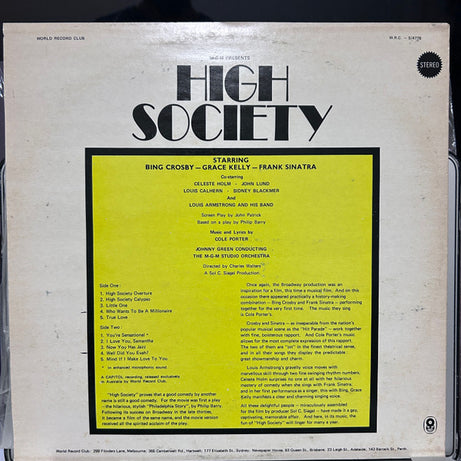 Various : High Society (The Sound Track From The Film) (LP, Album, Club, RE)