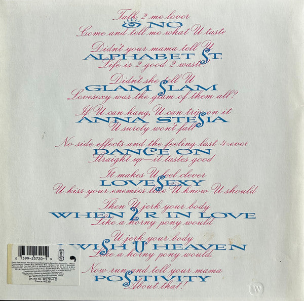 Prince : Lovesexy (LP, Album, Als)