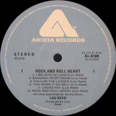 Lou Reed : Rock And Roll Heart (LP, Album)
