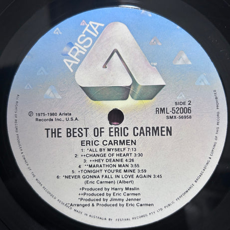 Eric Carmen : The Best Of Eric Carmen (LP, Comp)