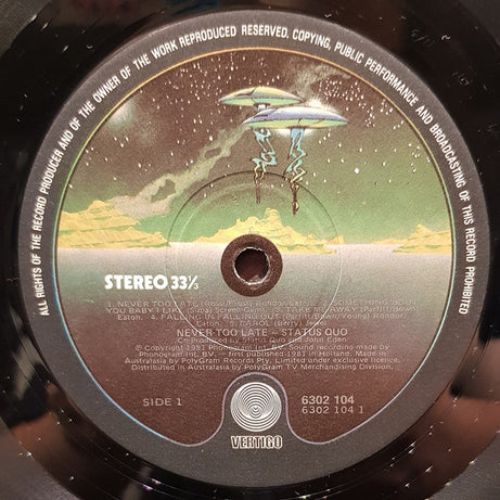 Status Quo : Never Too Late (LP, Album)