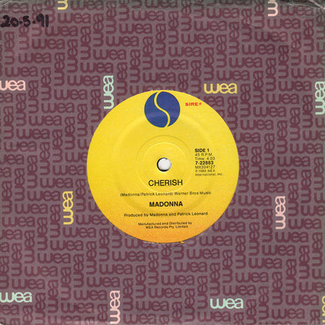 Madonna : Cherish (7", Single)