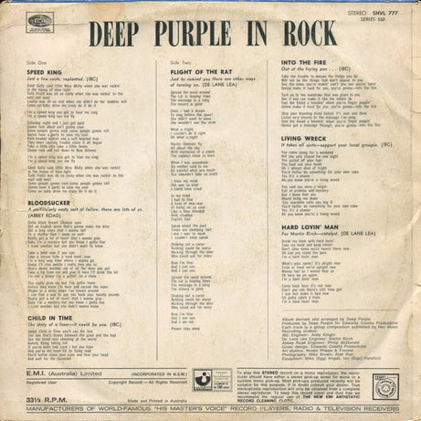 Deep Purple : In Rock (LP, Album, RE)