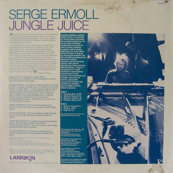 Serge Ermoll : Jungle Juice (LP, Album)