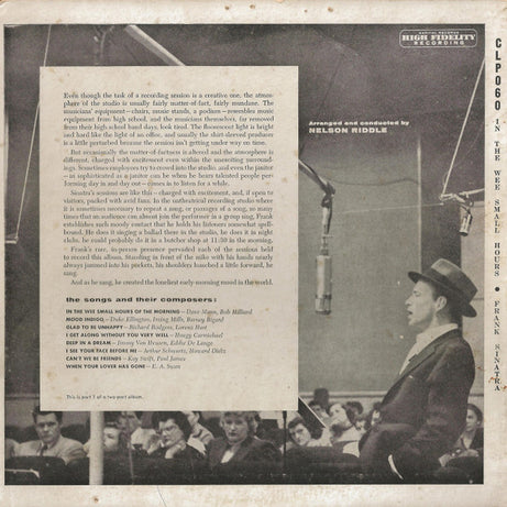 Frank Sinatra : In The Wee Small Hours (Part 1) (10", Mono)