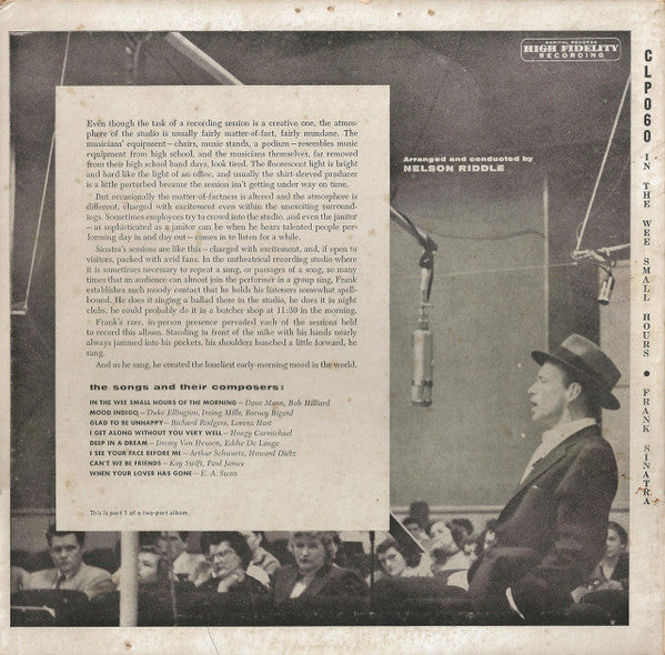 Frank Sinatra : In The Wee Small Hours (Part 1) (10", Mono)