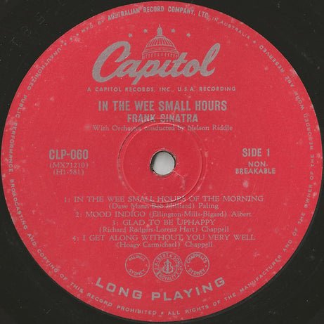 Frank Sinatra : In The Wee Small Hours (Part 1) (10", Mono)