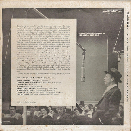 Frank Sinatra : In The Wee Small Hours (Part 2) (10", Album, Mono)