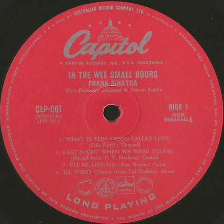 Frank Sinatra : In The Wee Small Hours (Part 2) (10", Album, Mono)