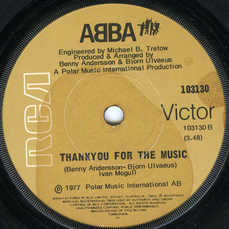 ABBA : Eagle / Thank You For The Music (7", Single)