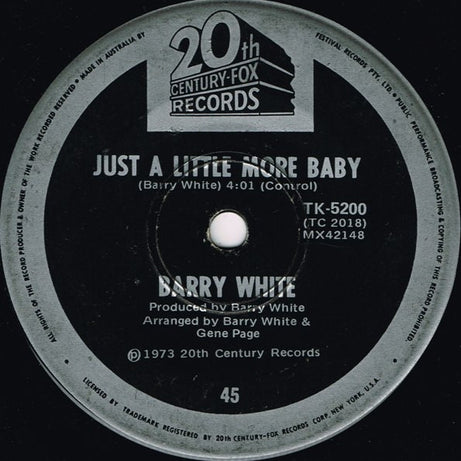Barry White : I'm Gonna Love You Just A Little More Baby / Just A Little More Baby (7")