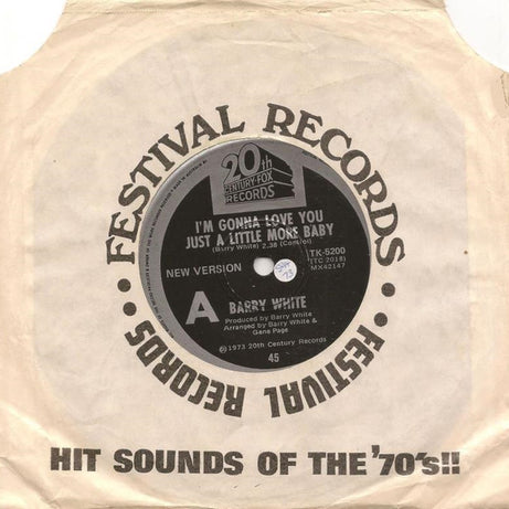 Barry White : I'm Gonna Love You Just A Little More Baby / Just A Little More Baby (7")