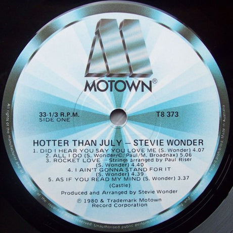 Stevie Wonder : Hotter Than July (LP, Album, Gat)