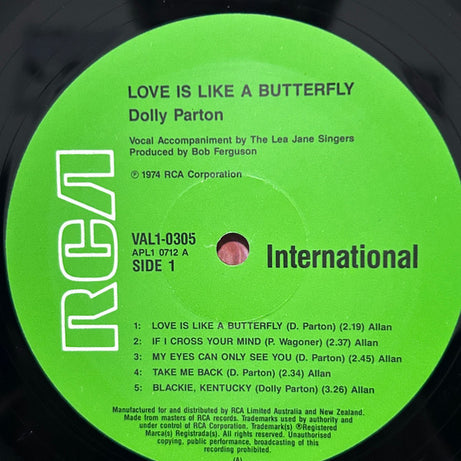 Dolly Parton : Love Is Like A Butterfly (LP, Album)