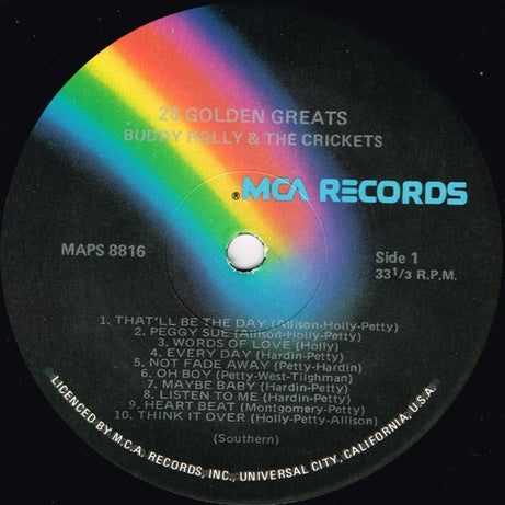 Buddy Holly & The Crickets (2) : 20 Golden Greats (LP, Comp)