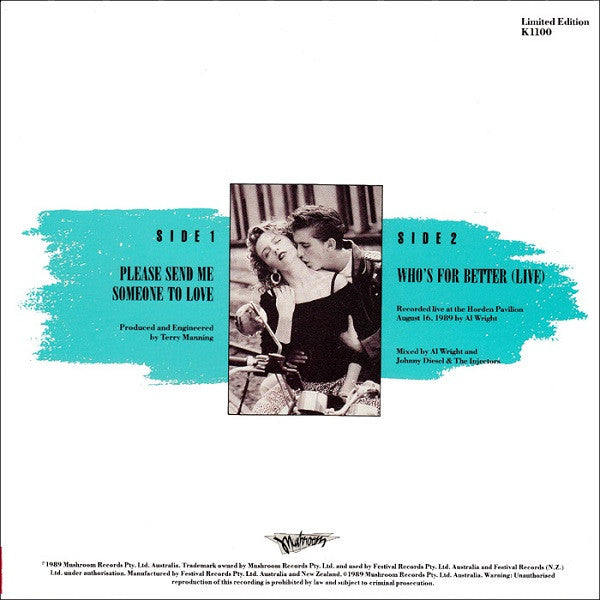 Johnny Diesel & The Injectors : Please Send Me Someone To Love (7", Single, Ltd)