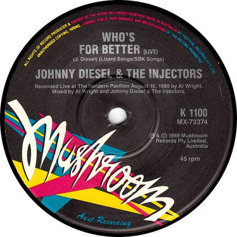 Johnny Diesel & The Injectors : Please Send Me Someone To Love (7", Single, Ltd)