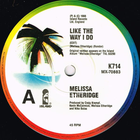 Melissa Etheridge : Like The Way I Do (7", Single, Ltd)