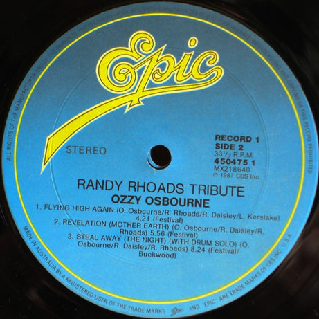 Ozzy Osbourne / Randy Rhoads : Tribute (2xLP, Album)