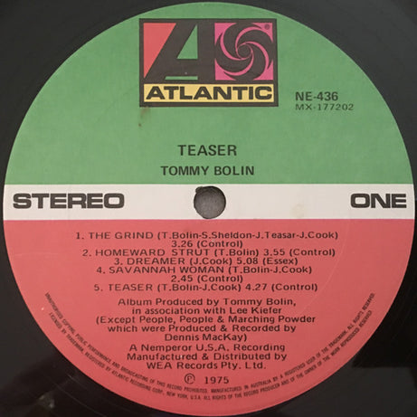Tommy Bolin : Teaser (LP, Album)