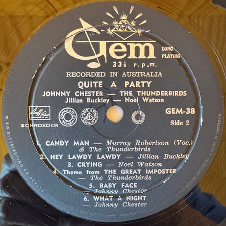 Johnny Chester, The Thunderbirds (9), Jillian Buckley, Noel Watson (4) : Quite A Party (LP)