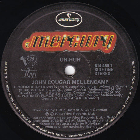 John Cougar Mellencamp : Uh-Huh (LP, Album, RE)
