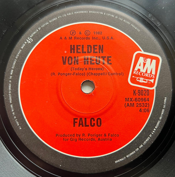 Falco : Der Kommissar = The Commissioner (7", Single)