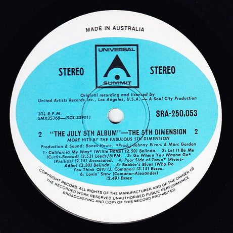 5th Dimension* : The July 5th Album (LP, Comp)
