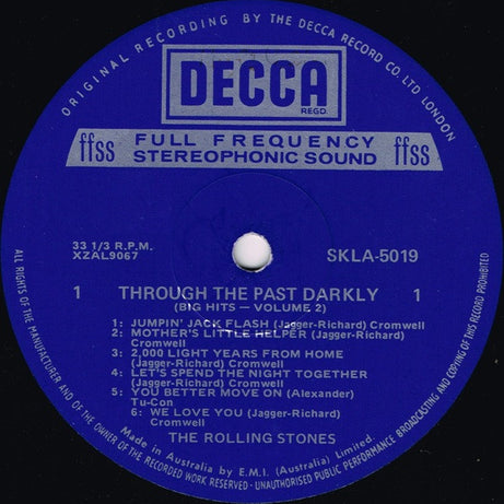 The Rolling Stones : Through The Past, Darkly (Big Hits Vol. 2) (LP, Comp, Blu)