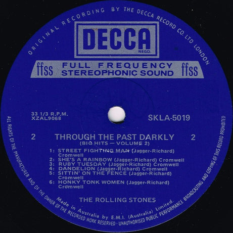 The Rolling Stones : Through The Past, Darkly (Big Hits Vol. 2) (LP, Comp, Blu)