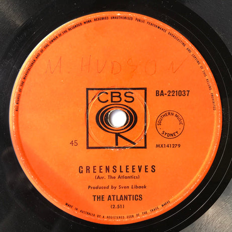 The Atlantics : Bombora / Greensleeves (7", Single)
