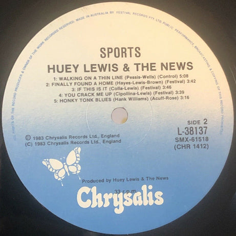 Huey Lewis And The News* : Sports (LP, Album)