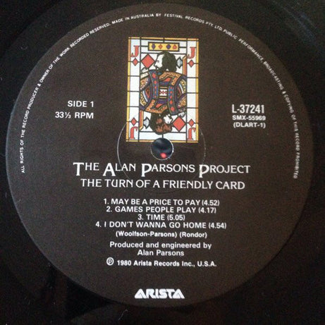 The Alan Parsons Project : The Turn Of A Friendly Card (LP, Album)