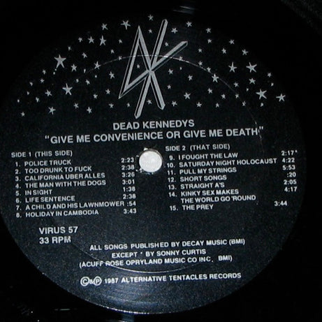 Dead Kennedys : Give Me Convenience Or Give Me Death (LP, Comp + Flexi, 7")
