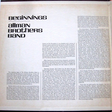 The Allman Brothers Band : Beginnings (2xLP, Comp, VSR)